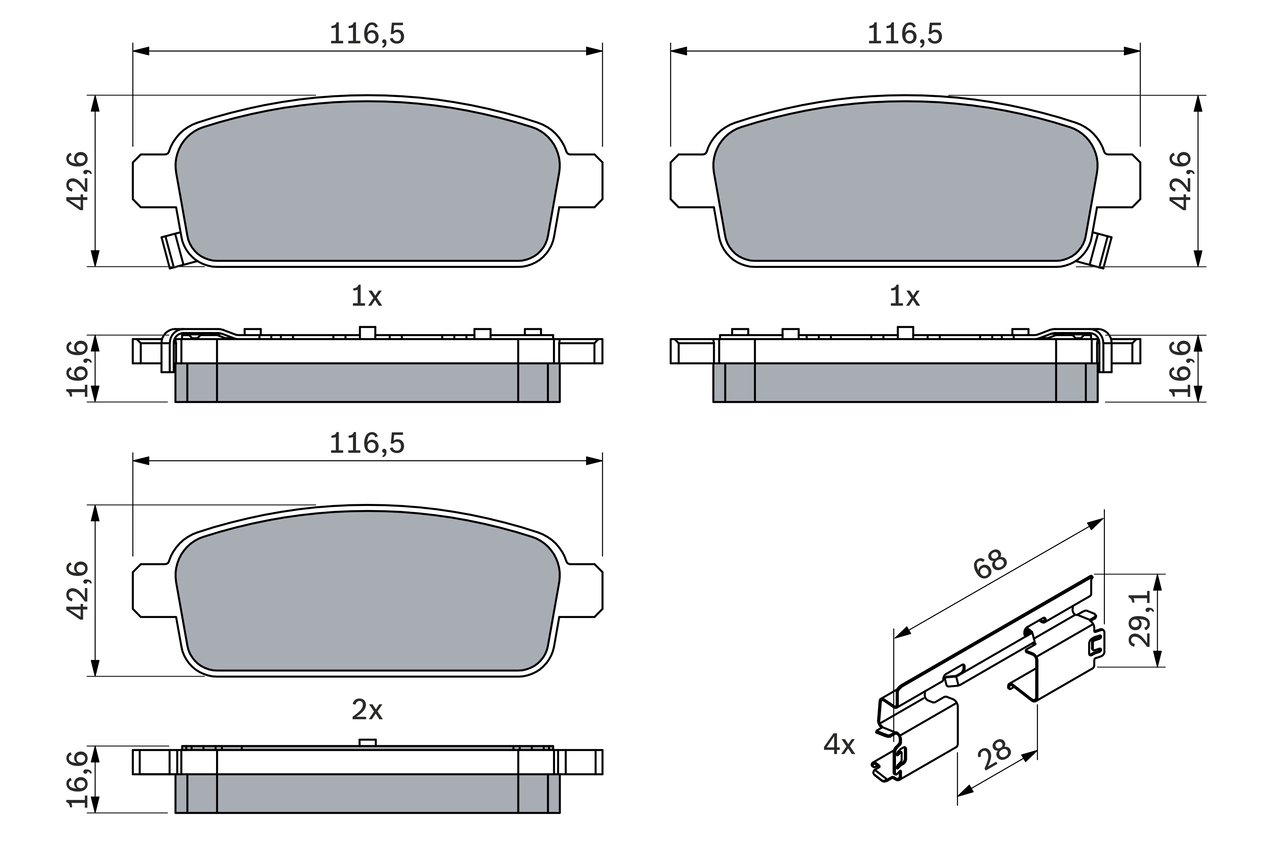 Set placute frana