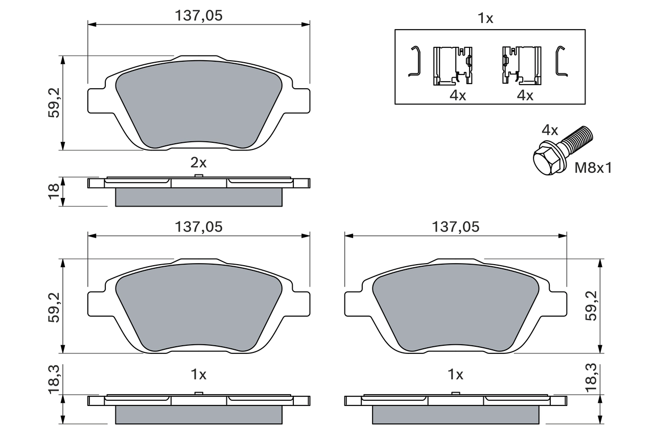 Set placute frana