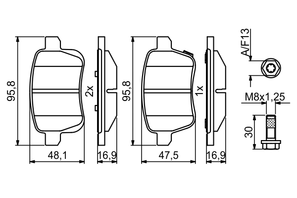 Set placute frana