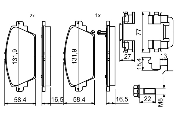 Set placute frana