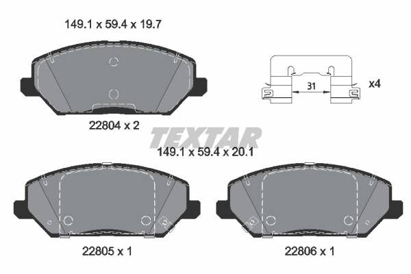 Set placute frana