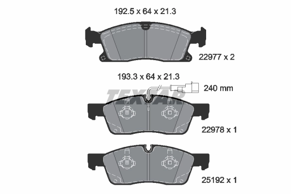 Set placute frana