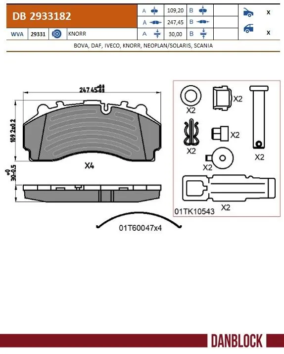 Set placute frana