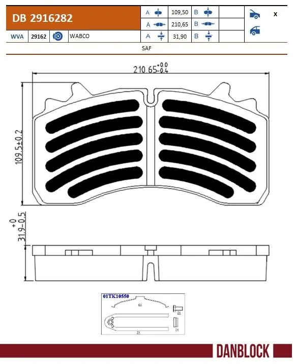 Set placute frana