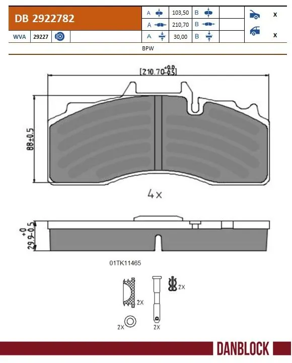 Set placute frana