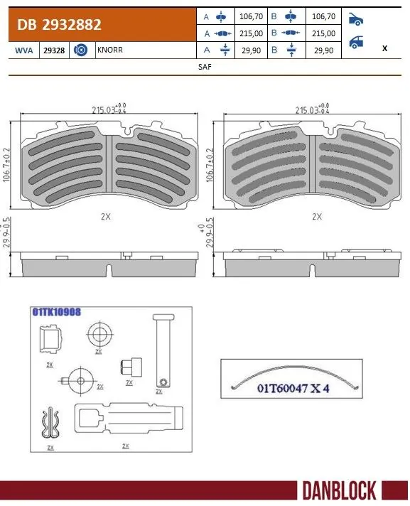 Set placute frana