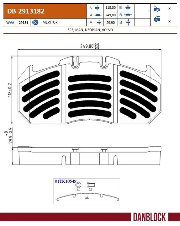 Set placute frana