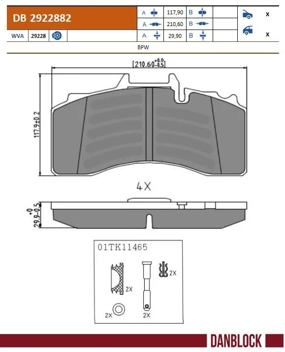 Set placute frana