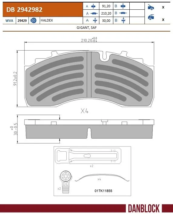 Set placute frana