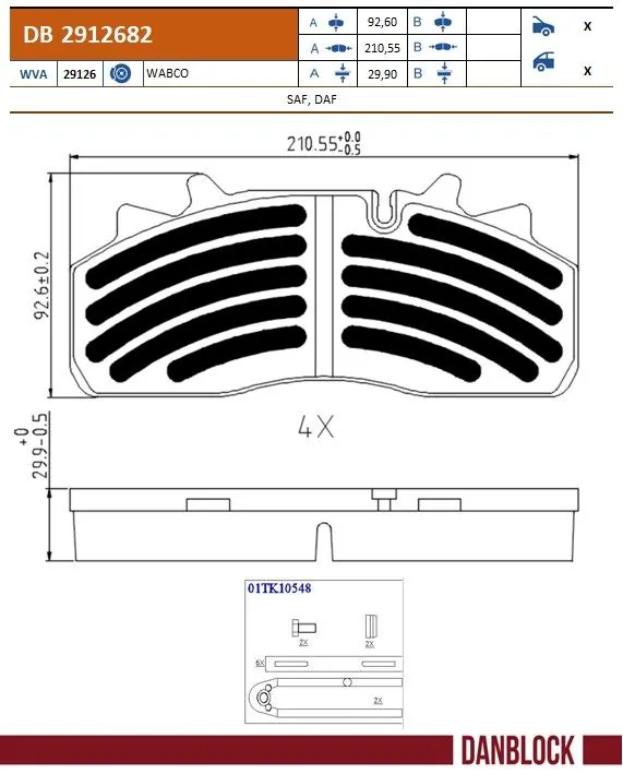 Set placute frana