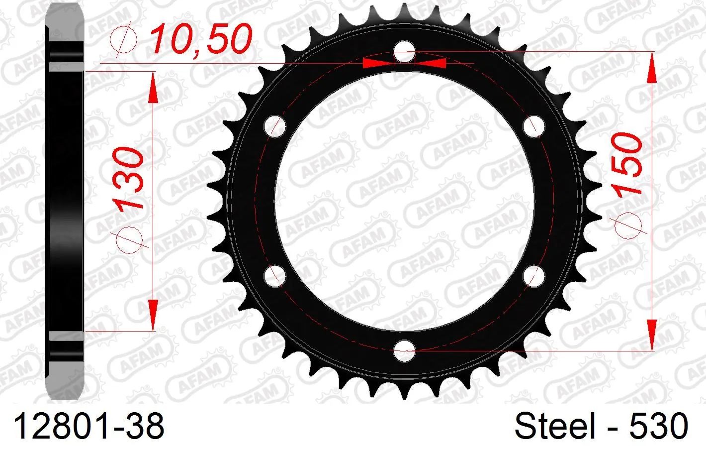 Pinion antrenare spate moto otel negru