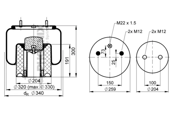Burduf suspensie pneumatica