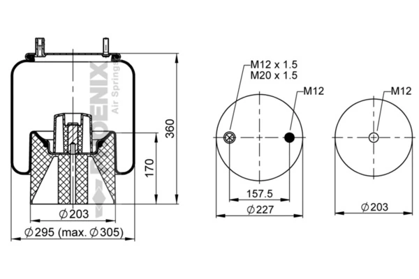 Burduf suspensie pneumatica