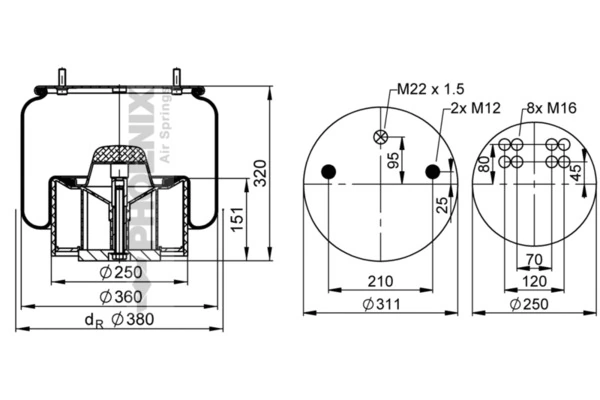 Burduf suspensie pneumatica