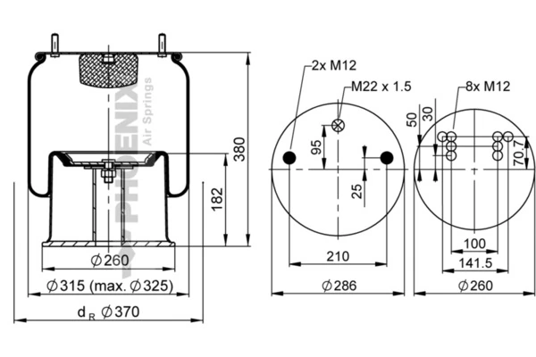 Burduf suspensie pneumatica