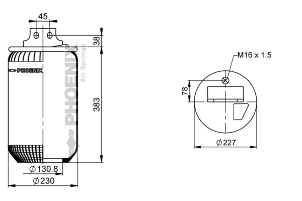 Burduf suspensie pneumatica