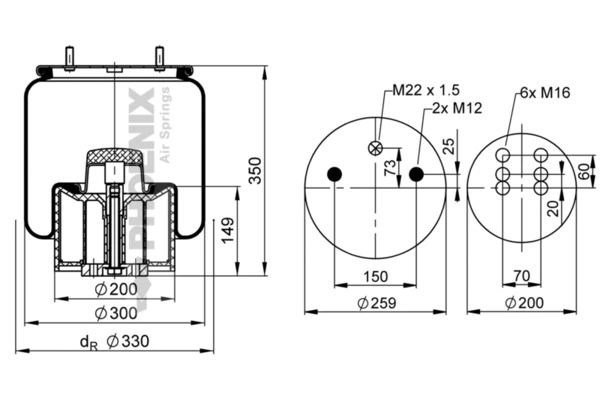 Burduf suspensie pneumatica