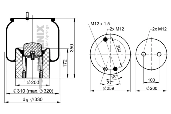 Burduf suspensie pneumatica