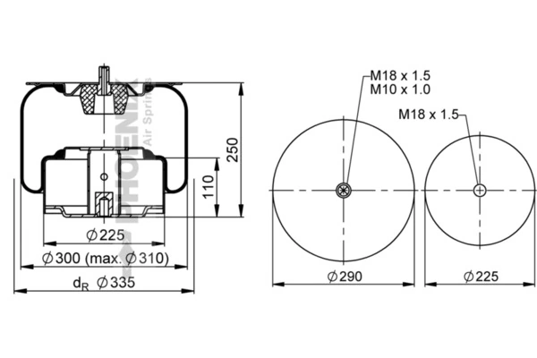 Burduf, suspensie pneumatica