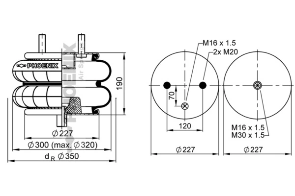 Burduf suspensie pneumatica
