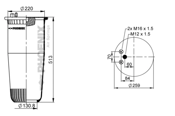 Burduf suspensie pneumatica