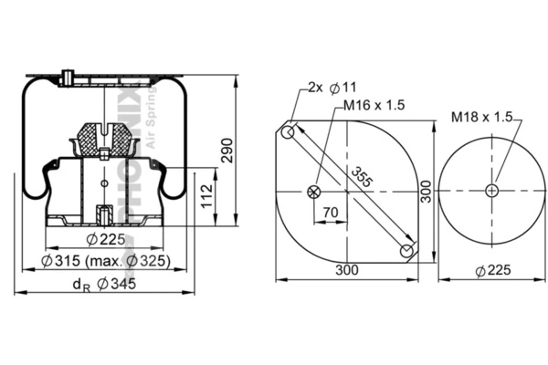 Burduf suspensie pneumatica