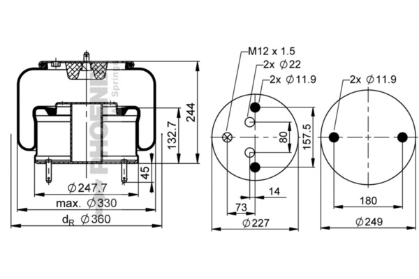 Burduf suspensie pneumatica