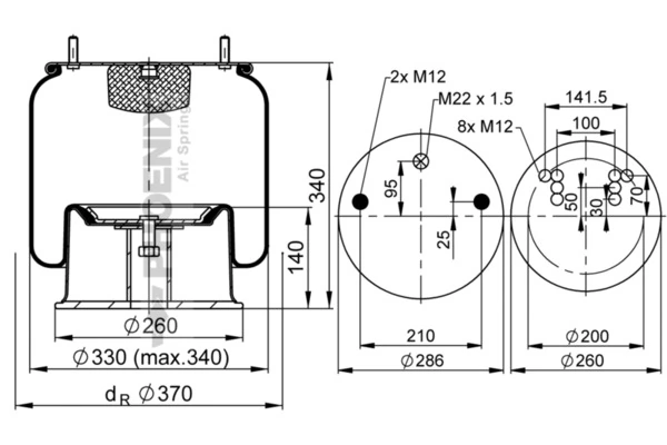 Burduf suspensie pneumatica