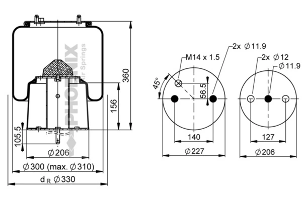 Burduf suspensie pneumatica