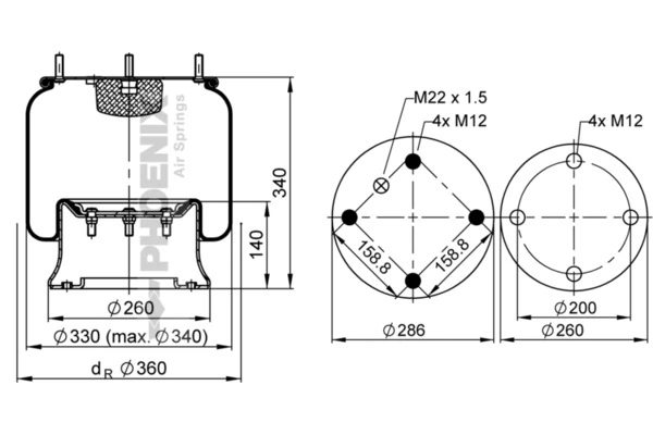 Burduf suspensie pneumatica