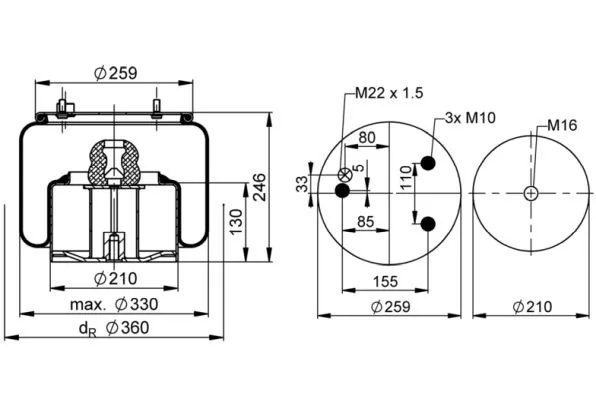 Burduf, suspensie pneumatica
