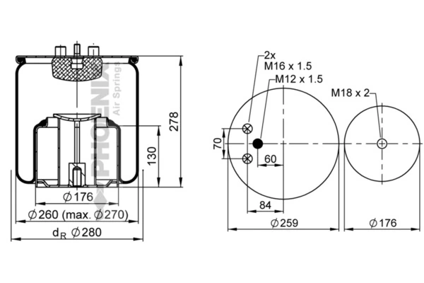 Burduf suspensie pneumatica