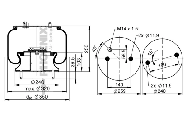 Burduf suspensie pneumatica