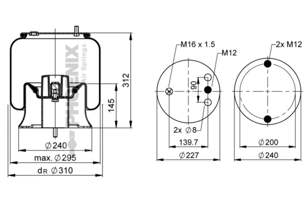 Burduf suspensie pneumatica