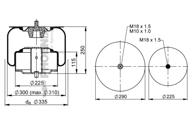 Burduf suspensie pneumatica