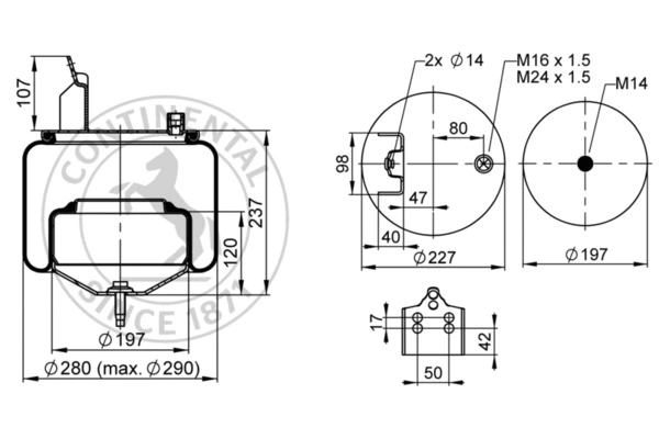 Burduf suspensie pneumatica