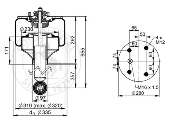 Burduf suspensie pneumatica