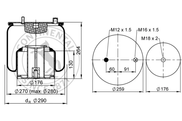 Burduf suspensie pneumatica