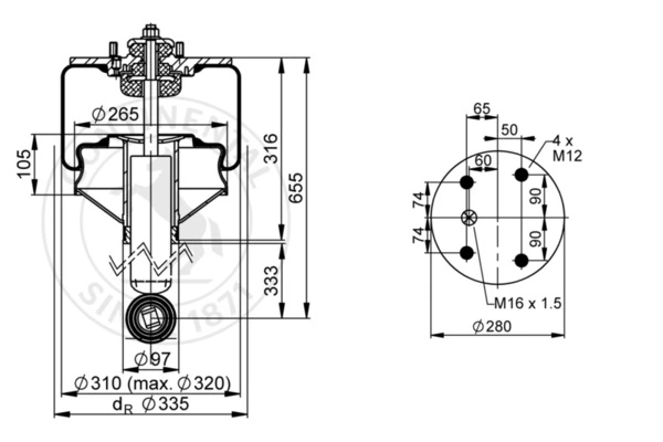 Burduf suspensie pneumatica