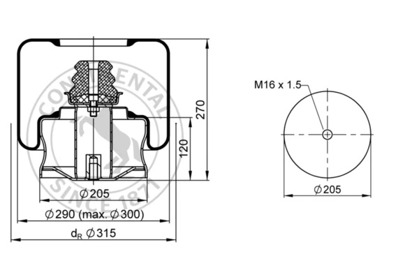 Burduf suspensie pneumatica