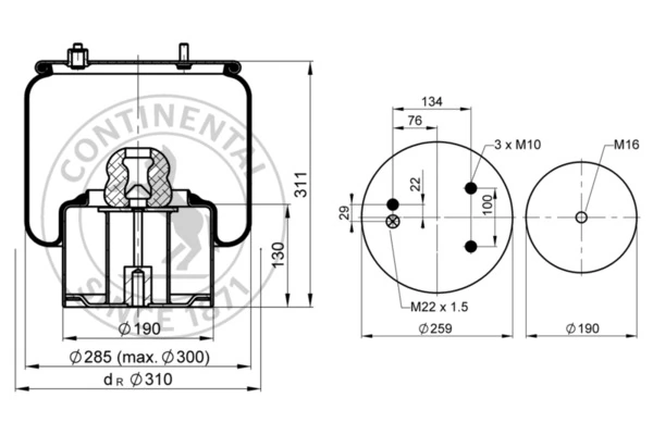 Burduf suspensie pneumatica