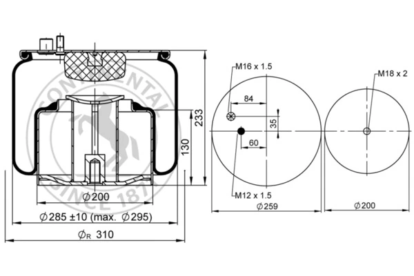 Burduf suspensie pneumatica