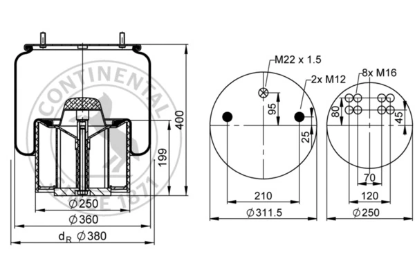 Burduf suspensie pneumatica