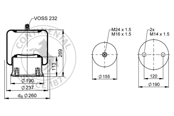 Burduf suspensie pneumatica