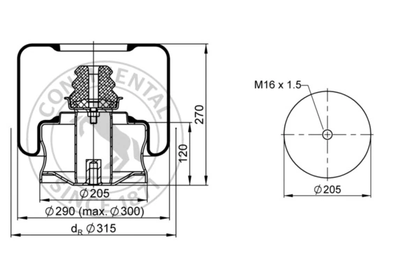 Burduf suspensie pneumatica