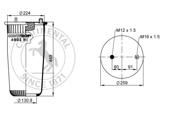 Burduf suspensie pneumatica