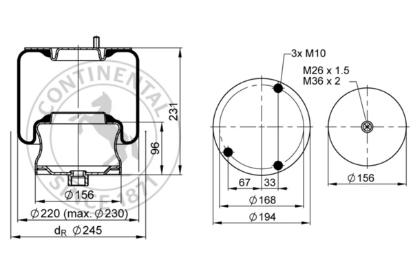 Burduf suspensie pneumatica