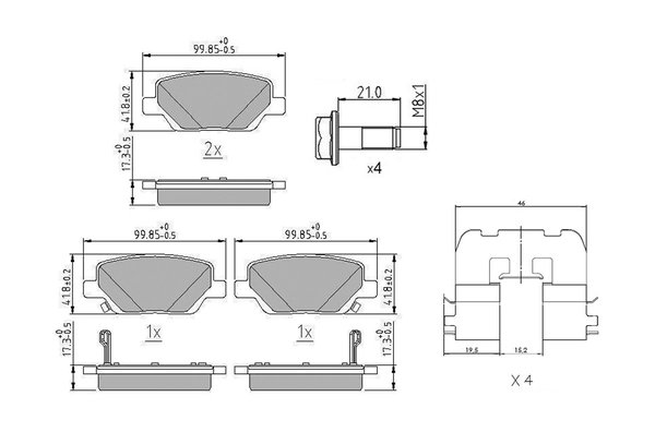 Set placute frana