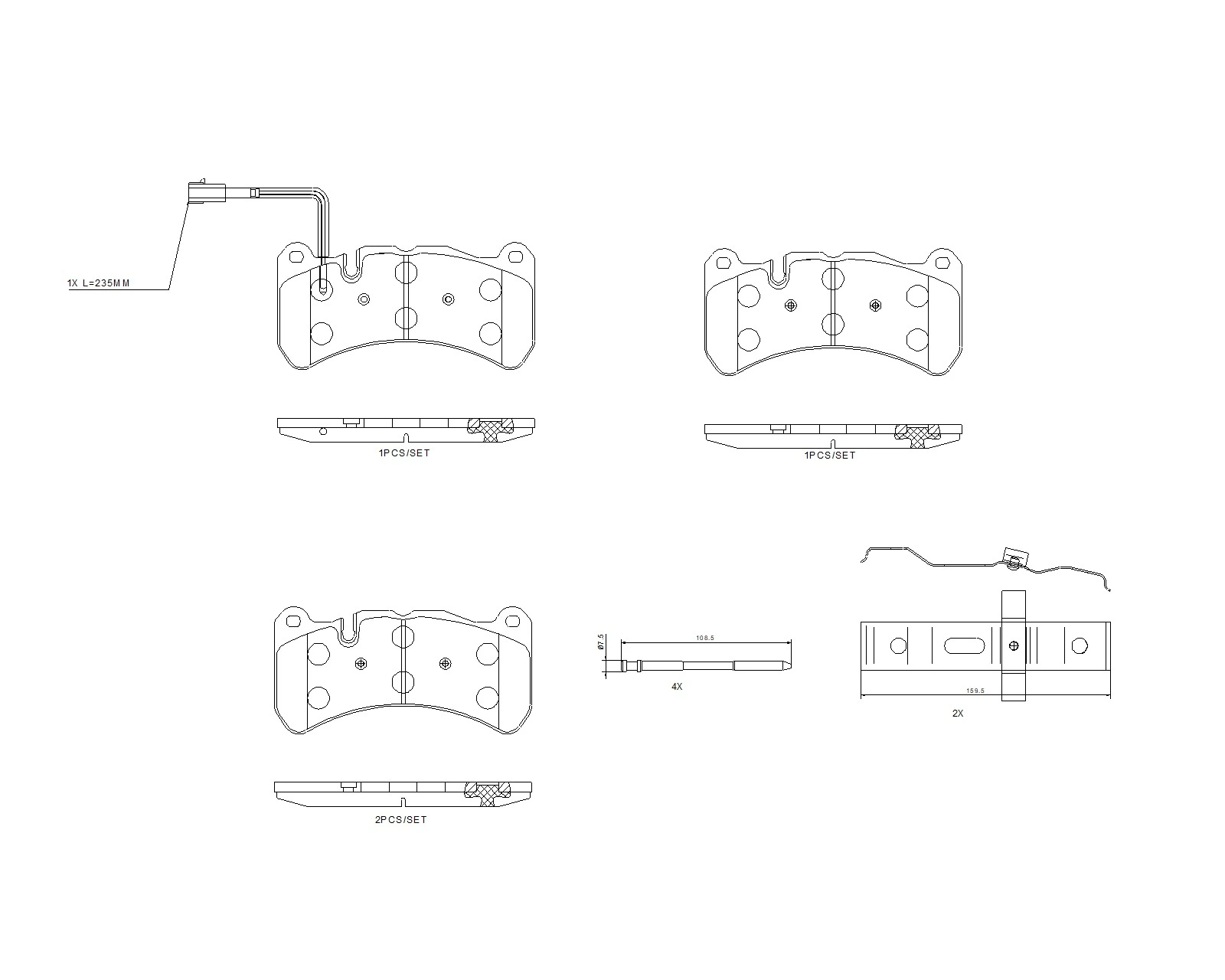 Set placute frana