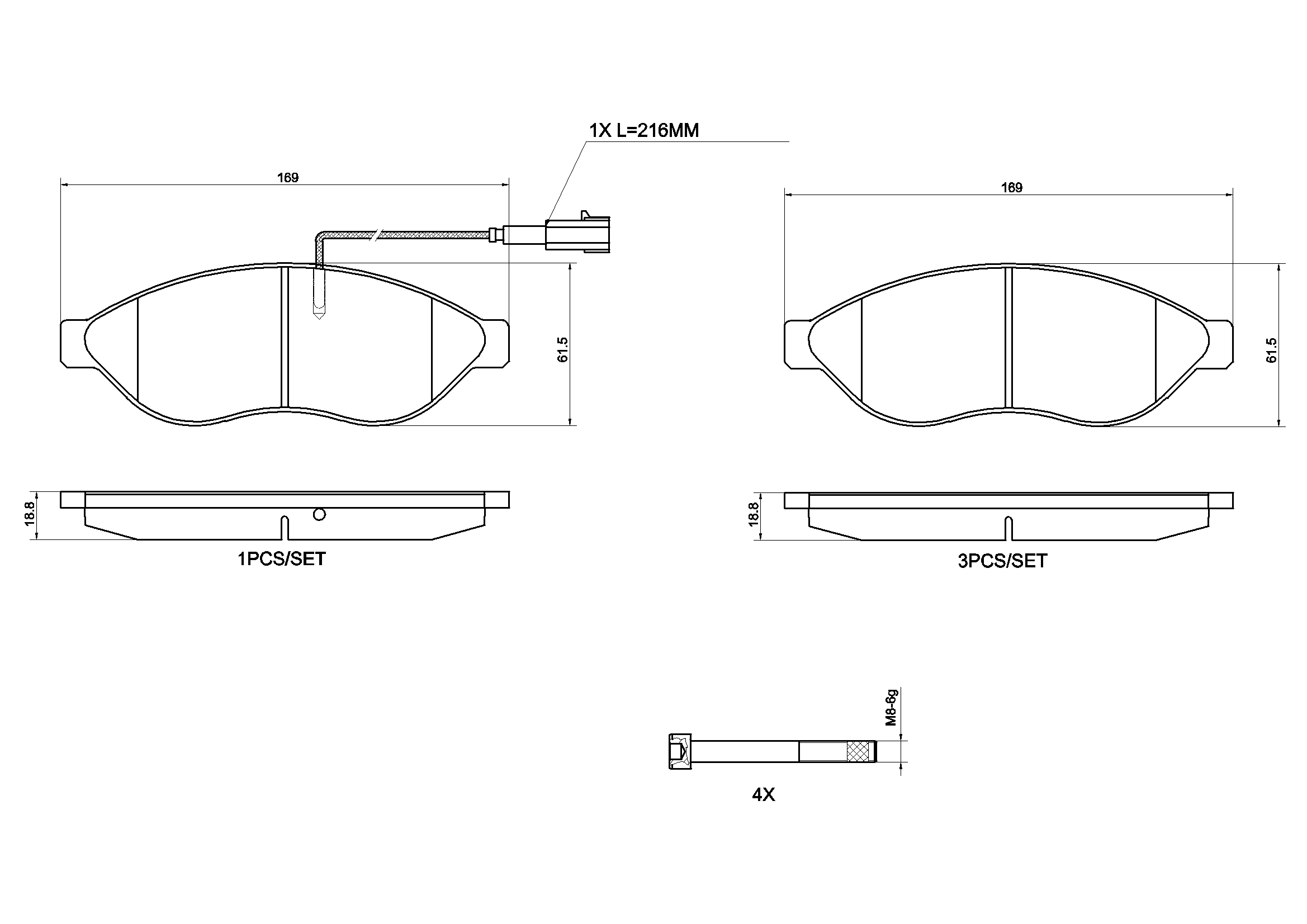 Set placute frana